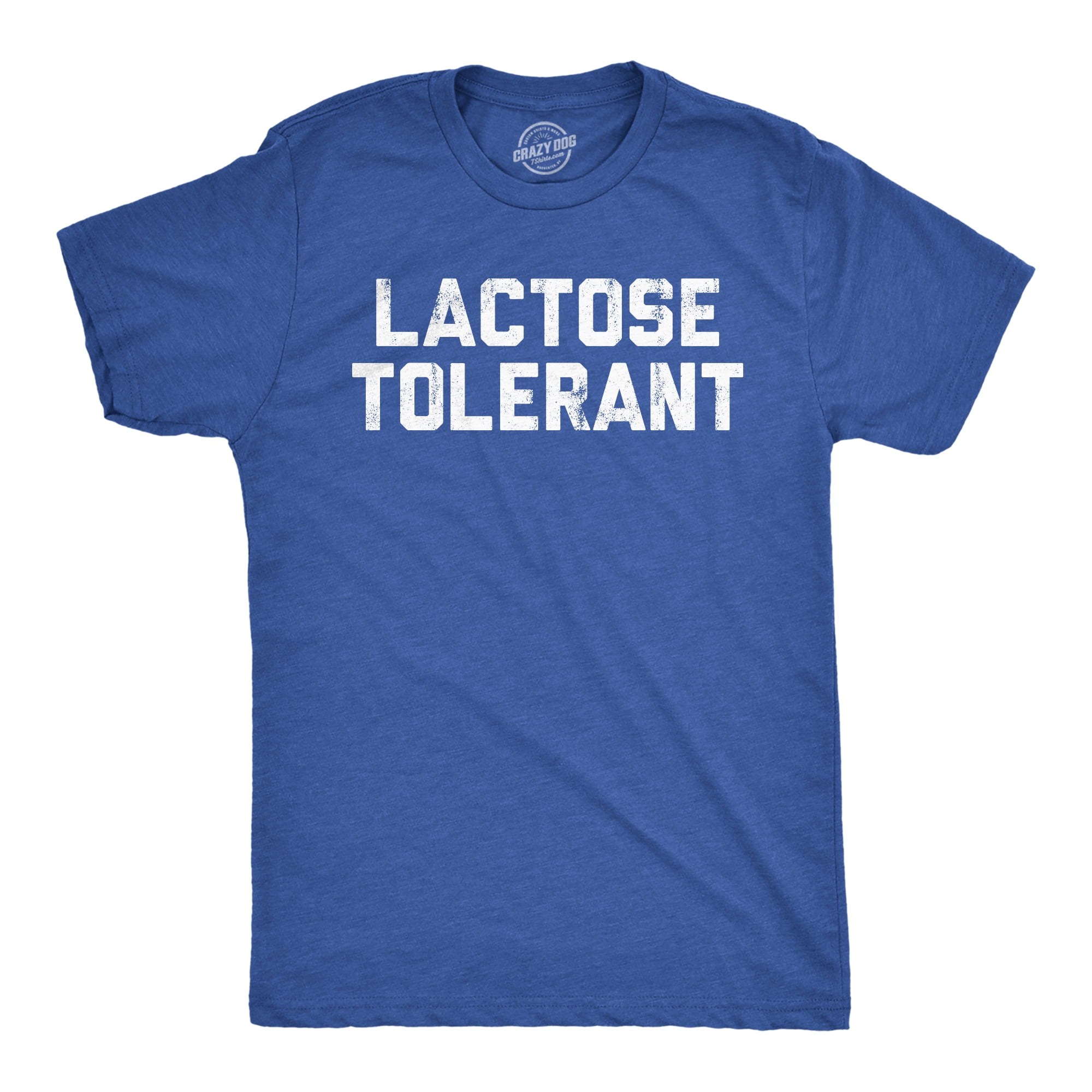 Mens Lactose Tolerant T Shirt Funny Cheesy Dairy Lovers Joke Tee for Guys (Heather Royal - Lactose Tolerant) - M