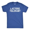 thumbnail image 1 of Mens Lactose Tolerant T Shirt Funny Cheesy Dairy Lovers Joke Tee for Guys (Heather Royal - Lactose Tolerant) - M, 1 of 4