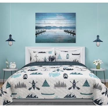 Safdie & Co. Courtepointe 3PC Ens DQ Signature Imprimé