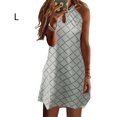 thumbnail image 2 of Baohd Robe Courte Décontractée Imprimée Sans Manches Esthétique Élégante Mignonne Robe de Plage Vacances Club Vêtements d'Été Gris L, 2 of 6