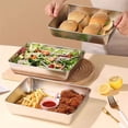 thumbnail image 2 of Rectangular Stainless Steel Meal Tray - Oven & Fridge Safe Food Storage Container for Camping & Picnics, 2 of 7