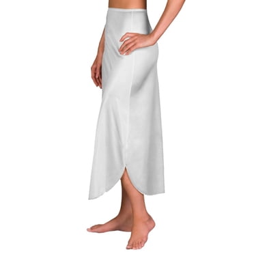 Combinaison 1/2 à Double Fente pour Femmes Shadowline 2116 Essentials en Nylon (Blanc 2X)