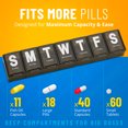 thumbnail image 4 of (2 Pack) MEDca 7-Day Extra Large Plastic Pill Organizer, Weekly Pill Planner, BPA-Free, Black, 4 of 9