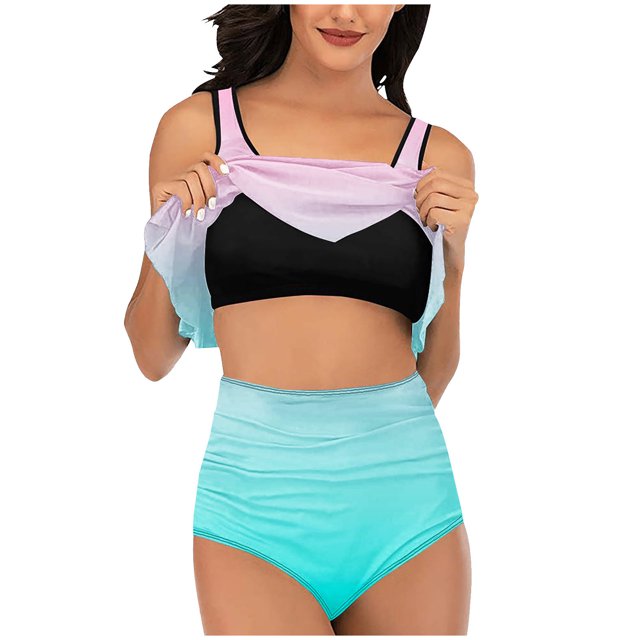 Birdeem Ensemble de Maillot de Bain Bikini à Volants pour Femmes