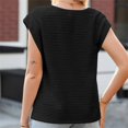 thumbnail image 3 of Timegard Womens Tops Irregularly V Neck Cap Sleeve Solid Color Comfy Blouse Dressy Casual Tank Tops, 3 of 4