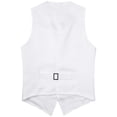 thumbnail image 4 of Doomiva Men Shiny Sequins Vest Button Sleeveless Slim Fit Waistcoat Club Prom Party Performance Dance Jacket White 150/M, 4 of 7