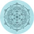 thumbnail image 1 of Ahgly Tapis Rond Lavable en Machine Intérieur Transitionnel Bleu Électrique, 6 Pieds Rond, 1 of 7