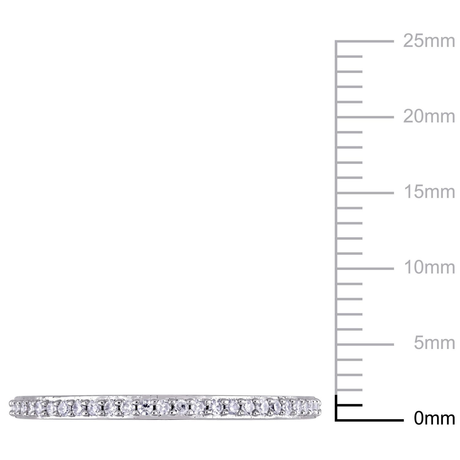 Bague d'anniversaire de style semi éternité Miabella avec diamants 1/8 CT poids total en or blanc 14K