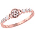 thumbnail image 1 of 14kt Rose Gold Womens Round Diamond Cluster Stackable Band Ring 1/6 Cttw, 1 of 1