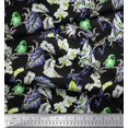 thumbnail image 3 of Soimoi Green Polyester Crepe Fabric Bird,Leaves & Orchids Flower Print Sewing Fabric BTY 52 Inch Wide, 3 of 3