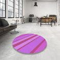 thumbnail image 4 of Ahgly Company Tapis d'Intérieur Rectangulaire Transitionnel Rose Néon Lavable à la Machine, 4 Pieds x 6 Pieds, 4 of 7