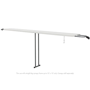 Table extensible de 8 pieds Ozark Trail, blanche, 92,5 po x 12 po x 39 po (H), table latérale pour auvent extérieure pour hayon avec décapsuleur, auvent non inclus