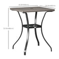 thumbnail image 3 of Outsunny Wicker Dining Table with Umbrella Hole, Coffee Table, Light Grey, 3 of 10