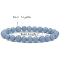 thumbnail image 2 of Natural Blue Angelite Gemstone 8mm Round Beads Stretch Bracelet 7 Inch, 2 of 5