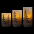 thumbnail image 2 of Hometrends Gold Winter Scene LED Pillar Candle Set with Remote Control, 2 of 5