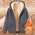 thumbnail image 2 of Chandails Mignons pour Femmes Chandails à Capuchon d'Hiver pour Hommes Chandail Molletonné Chaud Lourd Chandail à Capuche à Fermeture Éclair avec Poches P-19 Gris Foncé 3TG, 2 of 3