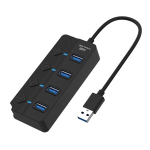 Port USB Hub Splitter 7 Port USB 2.0 Hub for Laptop USB Port Expander with On/Off Individual Compatible for All USB Device