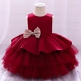 thumbnail image 3 of Robe de Princesse pour Filles Enfants Filles à Volants Princesse Demoiselle d'Honneur Robe de Concours Anniversaire Fête Robe de Mariage, 3 of 9