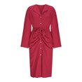 thumbnail image 4 of cfhntfmh Robes Décontractées pour Femmes Élégantes à Col Manches Longues Chemises Boutonnées Robe Mode Ceinturée Longueur Midi, 4 of 6