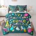 thumbnail image 1 of Laboratory Queen Comforter Set With Sheets,Chemistry Lab Bed In A Bag 7 Piece For Kids Adults Test Tube Microscope Graffiti Bedding Set Hippie Doodle Science Theme Bed Set, 1 of 5