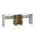 thumbnail image 1 of Novogratz Nelson 2 Way Desk, White and Natural, 1 of 9