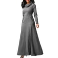 thumbnail image 2 of ZANZEA Robe Longue Unie pour Femmes, Soirée, Nœud, Manches Longues, Poches, 2 of 6