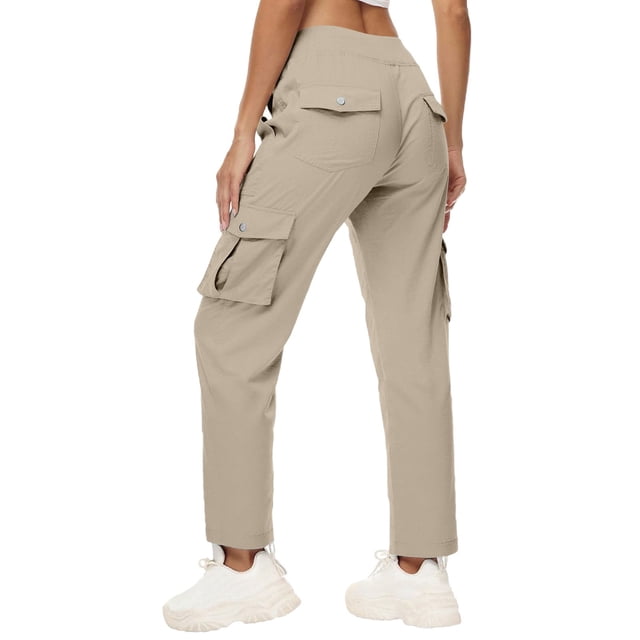 iHPH7 Joggers pour Femmes Pantalons Cargo de Randonnée Femmes Pantalons à Séchage Rapide Femmes Pantalons Décontractés pour Femmes Pantalons Taille Haute pour Femmes Pantalons Pantalons pour Femmes Pantalons Athlétiques pour Femmes Kaki TG