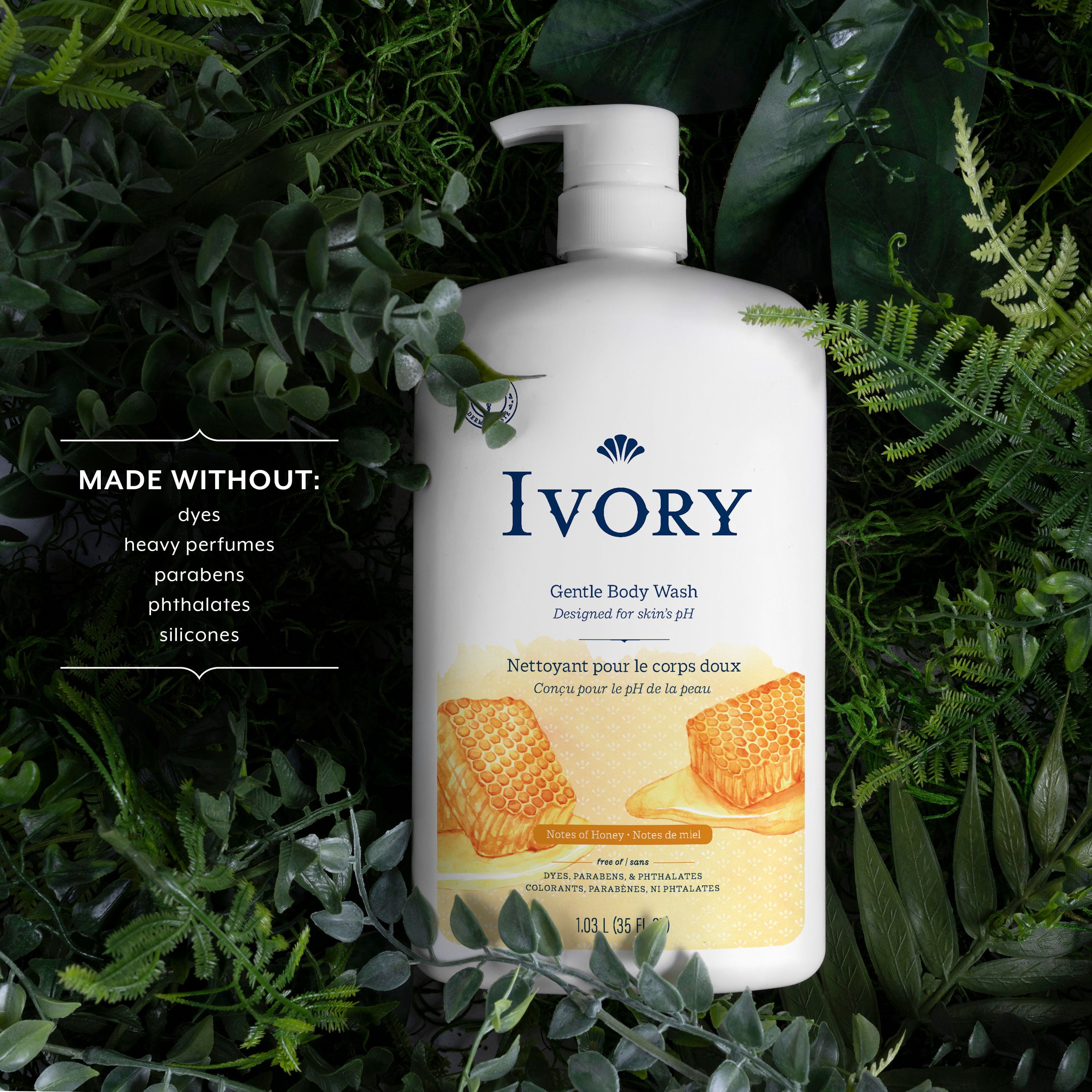 Ivory Nettoyant pour le Corps Doux & Délicat, Parfum Lait & Miel