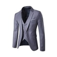 thumbnail image 3 of JUNWELL Men‘s 3 Piece Slim Fit Suit Set  One Button Solid Formal Business Wedding Party Jacket Vest Pants Suit, 3 of 6