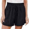 thumbnail image 1 of AherBiu Plus Size Shorts for Women Elastic Waist Drawstring Summer Casual Wide Leg Loose Fitting Solid Color Shorts, 1 of 7