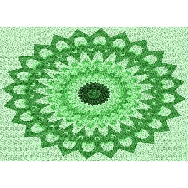 Ahgly Tapis Rectangulaire Lavable en Machine Intérieur Vert Jade Transitionnel, 4 Pieds x 6 Pieds