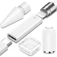 thumbnail image 1 of 3-Pack USB C to Pencil 1st Gen Adapter Type C Female for Lightning Female Adapter for iPad 10 + iPencil Stylus Nib Tip for Apple Pencil + Magnetic Top Cover Replacement Cap for Apple Pen 1 Gen, 1 of 7