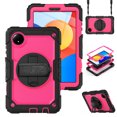 thumbnail image 1 of XYX For Xiaomi Redmi Pad SE 8.7 inch 2024, 360 Rotating Shockproof Cover with Stand, Screen Protector, Shoulder Strap, Rose PC, 1 of 7