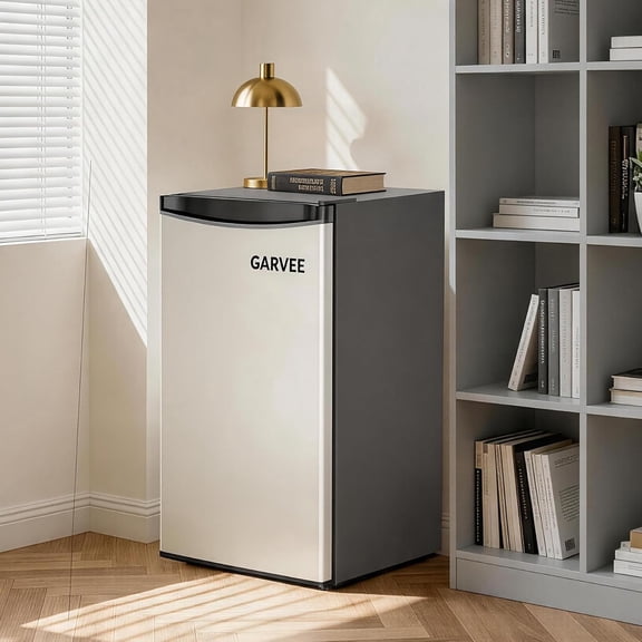 GOGRANT Réfrigérateur Compact 3,2 Pi³, Mini-Réfrigérateur avec Congélateur, Porte Unique, Thermostat Réglable, Silencieux et Écoénergétique, Idéal pour les Chambres d'Étudiants, les Bureaux et les Chambres à Coucher.