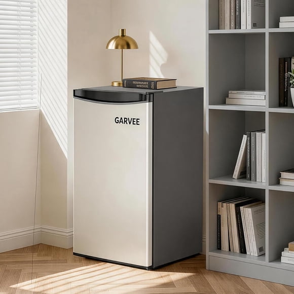 GOGRANT Réfrigérateur Compact 3,2 Pi3, Mini-Frigo avec Congélateur, Thermostat Réglable à Porte Simple, Faible Bruit Écoénergétique pour Dortoir Bureau Chambre
