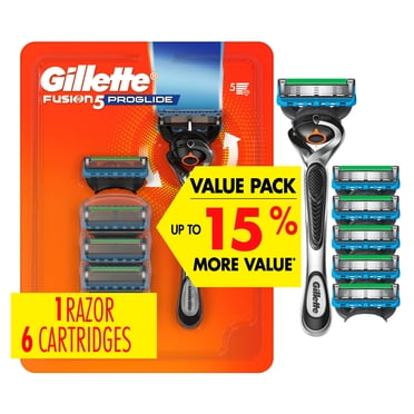 Gillette Fusion5 ProGlide Shaving Razor for Men, Razor Handle, 6 Razor Blade Refills, FlexBall Razor Handle and Precision Trimmer for Men