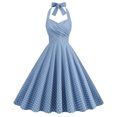 thumbnail image 2 of Robe Formelle pour Femmes 2023 Grande Taille Mode Col en V Sans Manches Vintage Imprimée Fête Cocktail Extensible Coupe Évasée Robes Aguichant Costumes d'Halloween pour Femmes en Liquidation, 2 of 9