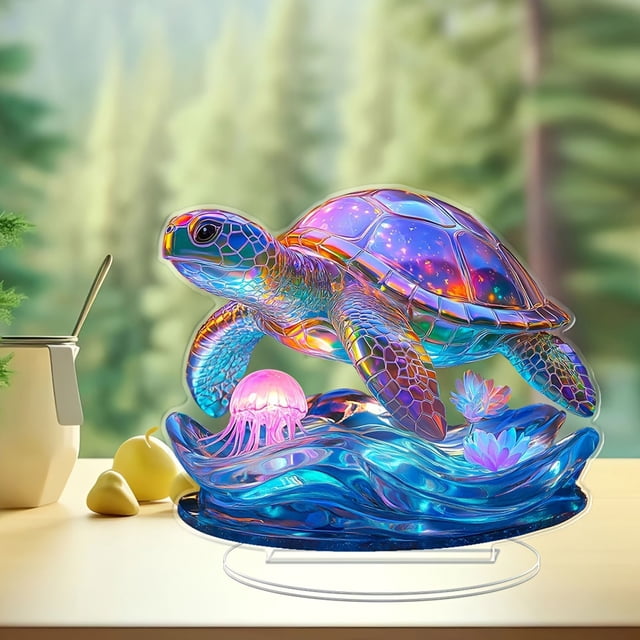 Pendentif d'Été Tortue Pendentif Méduse Colorée Pendentif de Table Plat 2D