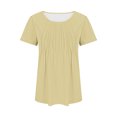 thumbnail image 4 of AherBiu Tuniques pour Femmes Amples Décontractées à Manches Courtes Couleur Unie Confortables d'Été à Col Rond Blouse T-Shirts, 4 of 7