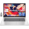 thumbnail image 1 of HP Portable 17,3 Pouces Full HD, Processeur Intel Core i3-1215U, 32 Go de RAM, SSD PCIe 1 To, Intel UHD Graphics, Pavé Numérique, Caméra Web HD 720p, Windows 11 Pro, Argent Naturel, Carte USB Hotface 32 Go, 1 of 7