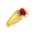 thumbnail image 3 of RYLOS Mens Rings 14K Yellow Gold Classic Design 7X5MM Oval Gemstone & Diamond  Ruby July Birthstone Ring Size 13, 3 of 7