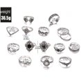 thumbnail image 4 of 15Pcs Rings for girls Black Ring Set Fashion Bohemian Style Jewelry, 4 of 4