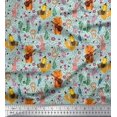 thumbnail image 1 of Soimoi Rayon Fabric Floral,Musical Instruments & Animals Cartoon Print Fabric by The Yard 56 Inch Wide, 1 of 3