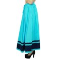 thumbnail image 2 of Bimba Women's Long Maxi Skirt With Contrast Border Boho Skirt With Elastic Waist, 2 of 9