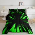 thumbnail image 1 of Erosebridal Abstract Ombre Bedding Queen Comforter Set, Green Black Down Comforter, Chic Geometry Decoration, Reversible, 1 of 7