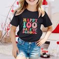 thumbnail image 2 of FhsagQ le 7 Juillet Garçon et Fille Mode Décontractée Imprimé Col Rond Ample Manche Courte T-Shirt Haut Tout-Petit Filles Printemps le 7 Juillet T-Shirts 5T-6T Printemps Noir 8-9 Ans, 2 of 4