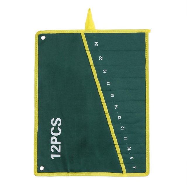 Clé Sac -1Pc Durable 6/8/10/12/14/25 Poches clé clé Outil Roll Up Sac de Rangement Vert(12PCS)