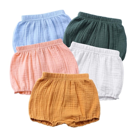 Feancey Culottes Bouffantes pour Bébés Filles Garçons Nouveau-Nés Tout-Petits Enfants Unisexe Shorts de Détente en Coton Couleur Unie Mignons Shorts Courts Pink 12-24 Mois