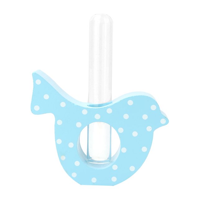 Wooden Pastoral Test Tube Glass Flower Inserter Small Desktop Decoration (TT-03 Bird)