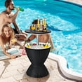 thumbnail image 1 of Costway 8 Gallon 3 in 1 Patio Rattan Cooler Bar Table Adjust Ice Bucket Black, 1 of 10